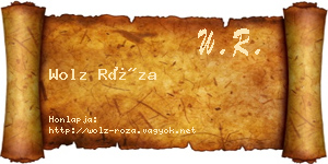 Wolz Róza névjegykártya